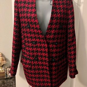 Tweed blazer. Red.